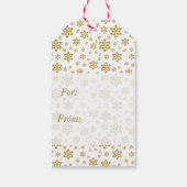 Gold Snowflake White Kerstmis Cadeaulabel (Achterkant)