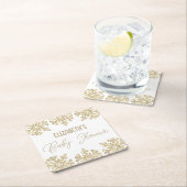 Gold Snowflake Winter Baby shower Kartonnen Onderzetters (Insitu)