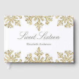 Gold Snowflake Winter Sweet 16 Gastenboek