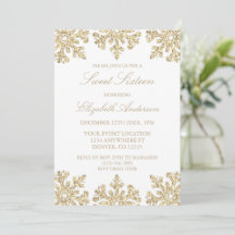 Gold Snowflake Winter Sweet 16