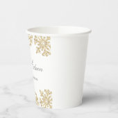 Gold Snowflake Winter Sweet 16 Papieren Bekers (Links)