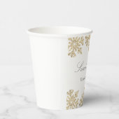 Gold Snowflake Winter Sweet 16 Papieren Bekers (Rechts)