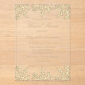 Gold Snowflake Winter Vrijgezellenfeest Acryl Uitnodigingen (Voorkant)