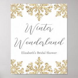 Gold Snowflake Winter Vrijgezellenfeest Poster