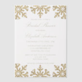 Gold Snowflake Winter Vrijgezellenfeest Vellum Uitnodigingen (Voorkant)