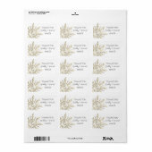 Gold Snowflake Winter Weddenschap Hartelijk dank Etiket (Full Sheet)