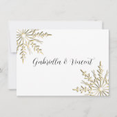 Gold Snowflake Winter Weddenschap Notitiekaartje (Voorkant)