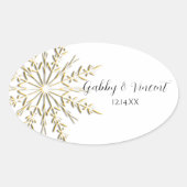 Gold Snowflake Winter Wedding Envelope zegels (Voorkant)