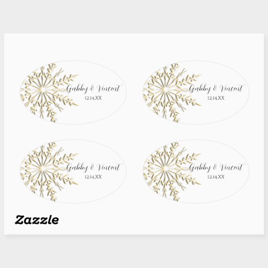 Gold Snowflake Winter Wedding Envelope zegels (Vel)