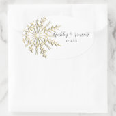 Gold Snowflake Winter Wedding Envelope zegels (Tas)