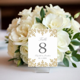 Gold Snowflake Winter Wedding Kaart