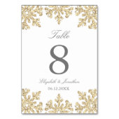 Gold Snowflake Winter Wedding Kaart (Voorkant)