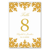Gold Snowflake Winter Wedding Kaart (Achterkant)