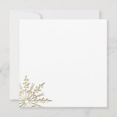Gold Snowflake Winter Wedding Rehearsal Dinner Kaart (Achterkant)