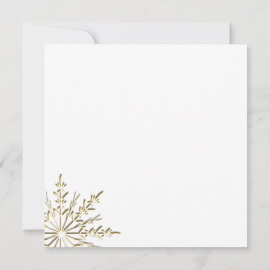 Gold Snowflake Winter Wedding Rehearsal Dinner Kaart (Achterkant)