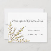 Gold Snowflake Winter Wedding RSVP (Voorkant)