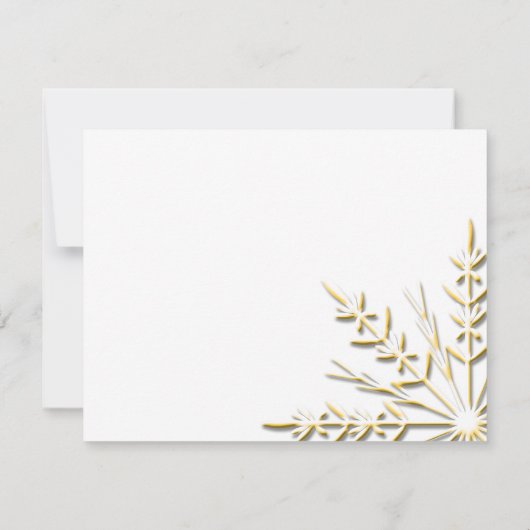Gold Snowflake Winter Wedding RSVP (Achterkant)