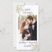 Gold Snowflake Winter Wedding Save the Date Photo (Voorkant)