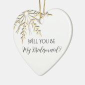 Gold Snowflake zal je mijn Bridesmaid zijn Keramisch Ornament (Links)