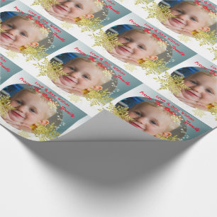Gold Snowflakes - Aangepaste foto Cadeaupapier