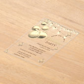 Gold Snowflakes,Balls Company Christmas Party Acryl Uitnodigingen (Laagn)