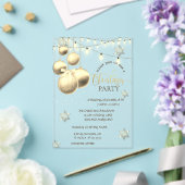 Gold Snowflakes,Balls Company Christmas Party Acryl Uitnodigingen (Insitu (Huwelijk))