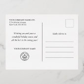 Gold Snowflakes Company Kerstgroet Folie Feestdagen Briefkaart (Achterkant)