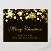 Gold Snowflakes Company Kerstgroet Folie Feestdagen Briefkaart (Voorkant)