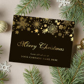 Gold Snowflakes Company Kerstgroet Folie Feestdagen Briefkaart