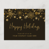 Gold Snowflakes Corporate kerstgroet Briefkaart (Voorkant)