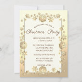 Gold Snowflakes Corporate Kerstparty Kaart (Voorkant)