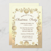 Gold Snowflakes Corporate Kerstparty Kaart (Voorkant / Achterkant)