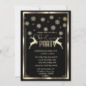 Gold Snowflakes, Deer Black Company kerstparty Kaart (Voorkant)