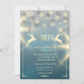 Gold Snowflakes, Deers Company Kerstparty Kaart (Voorkant)