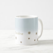 Gold Snowflakes Eigen naam kerstcadeau Koffiemok (Voorkant rechts)