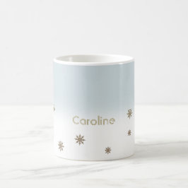 Gold Snowflakes Eigen naam kerstcadeau Koffiemok