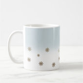 Gold Snowflakes Eigen naam kerstcadeau Koffiemok (Links)