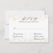 Gold Snowflakes Entrées Menu RSVP-kaarten (Voorkant)