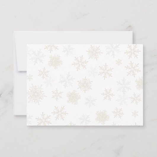 Gold Snowflakes Entrées Menu RSVP-kaarten (Achterkant)