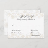 Gold Snowflakes Entrées Menu RSVP-kaarten (Voorkant / Achterkant)