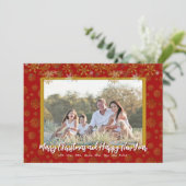 Gold Snowflakes Flat-kerstkaarten Kaart (Staand voorkant)