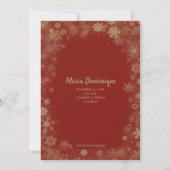 Gold Snowflakes Foto geboorteaankondigingen Feestdagenkaart (Achterkant)