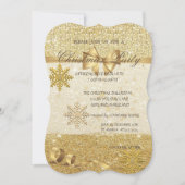 Gold Snowflakes, glittery, Enterprise-kerstparty Kaart (Voorkant)