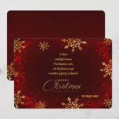 Gold Snowflakes Holiday Greeting Kaart (Voorkant / Achterkant)