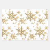 Gold Snowflakes Holiday Inpakpapier Vel (Voorkant 2)