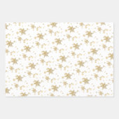 Gold Snowflakes Holiday Inpakpapier Vel (Voorkant)