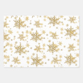 Gold Snowflakes Holiday Inpakpapier Vel (Voorkant 3)