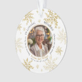 Gold Snowflakes In Loving Memory Memorial Keepsake Ornament (voorkant)