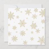 Gold Snowflakes Joy Square Kaart voor kerstfoto's (Achterkant)