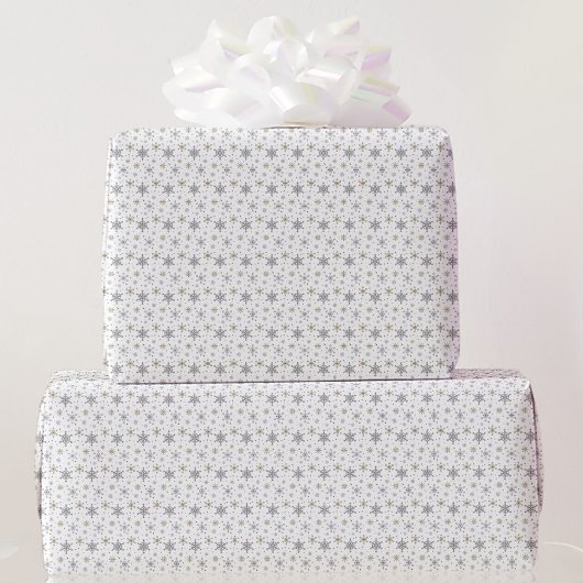Gold Snowflakes kerst - klein patroon Cadeaupapier